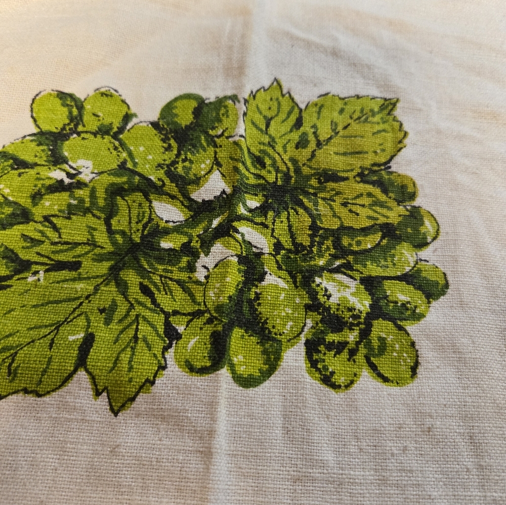 VeritexElegant White Tablecloth with Green and Orange Accents - Picture 3 of 5